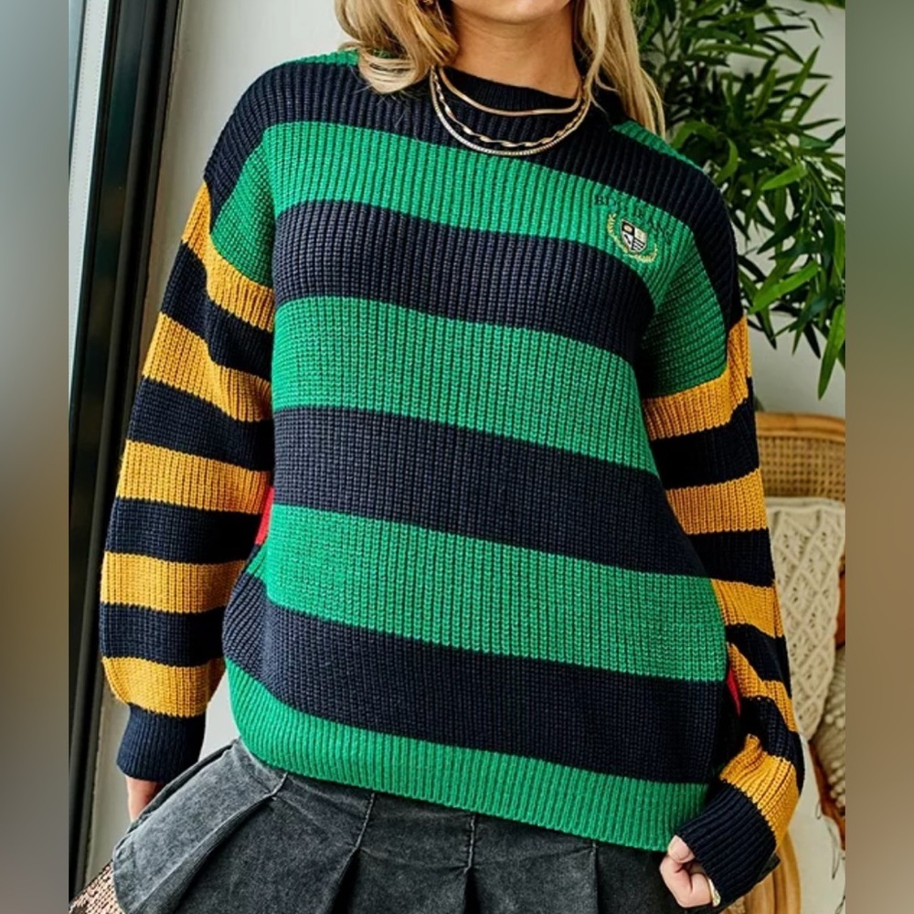 BDG Striped Green‎ and Black Sweater